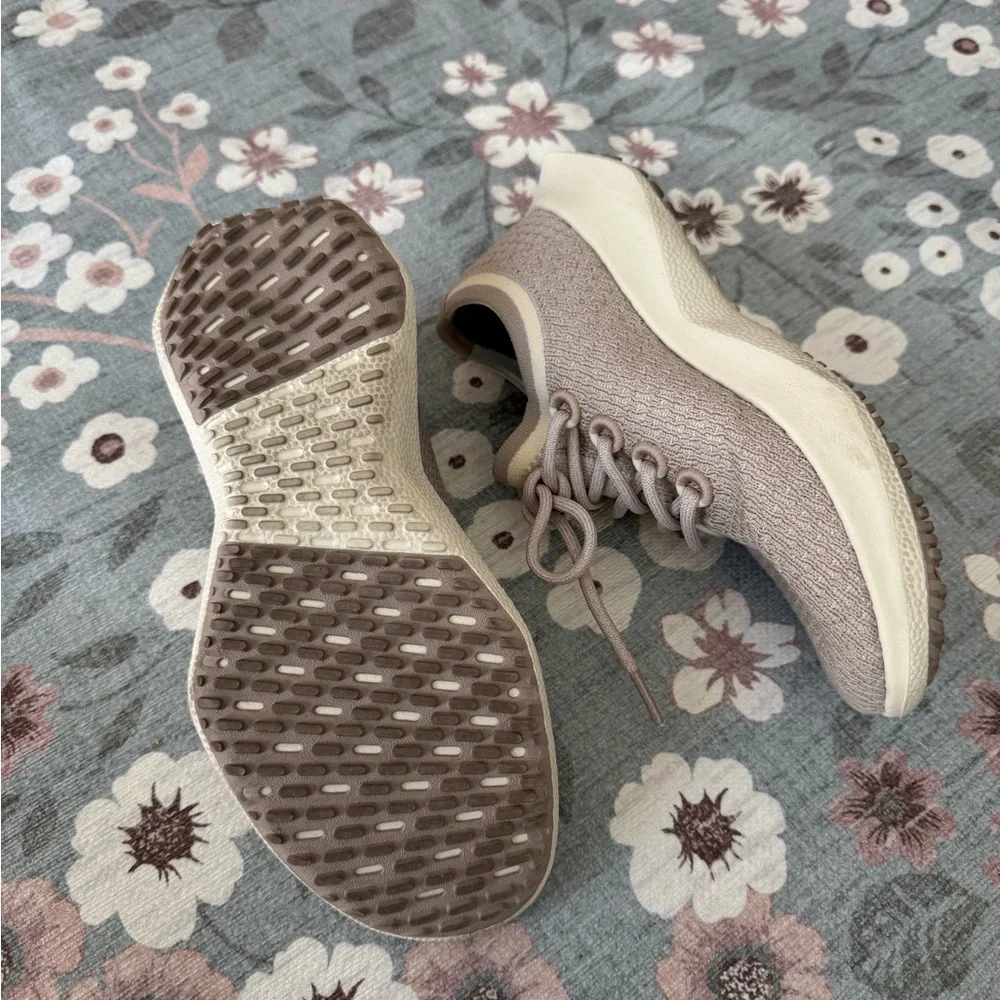 Allbirds Cozy Knit Tree Dasher Sneakers in Cream and Gray - Picture 6 of 6